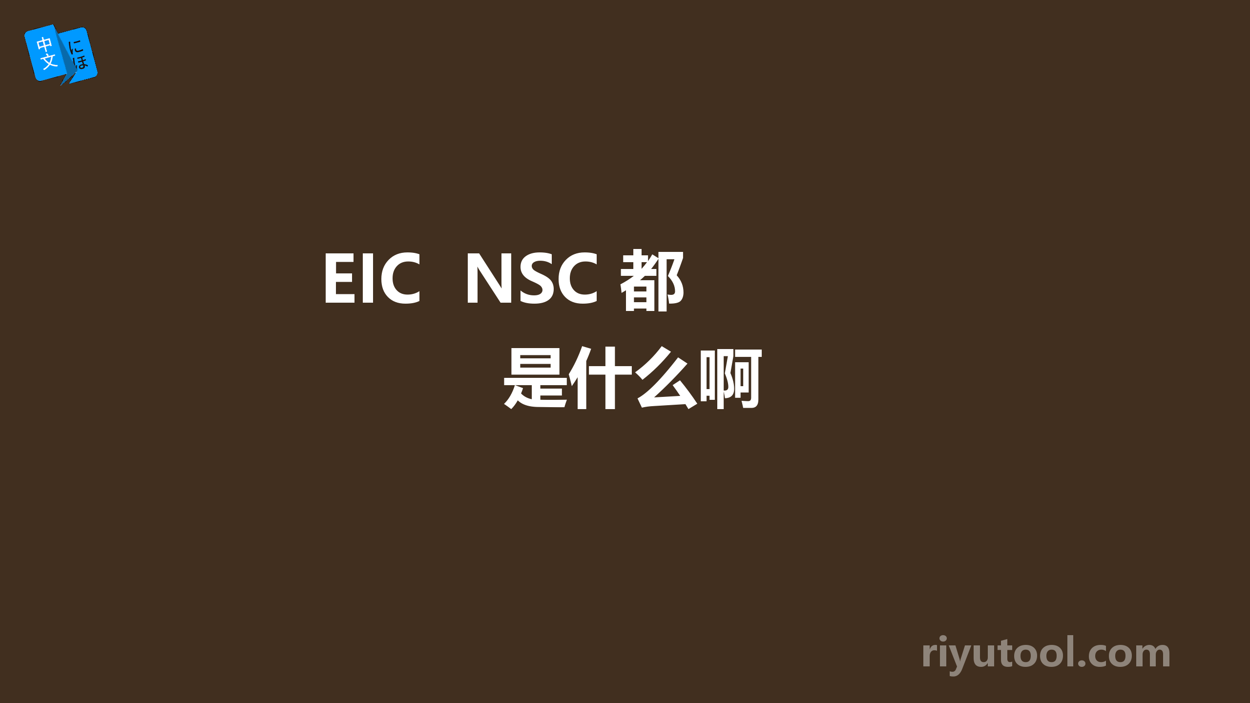 EIC  NSC 都是什么啊