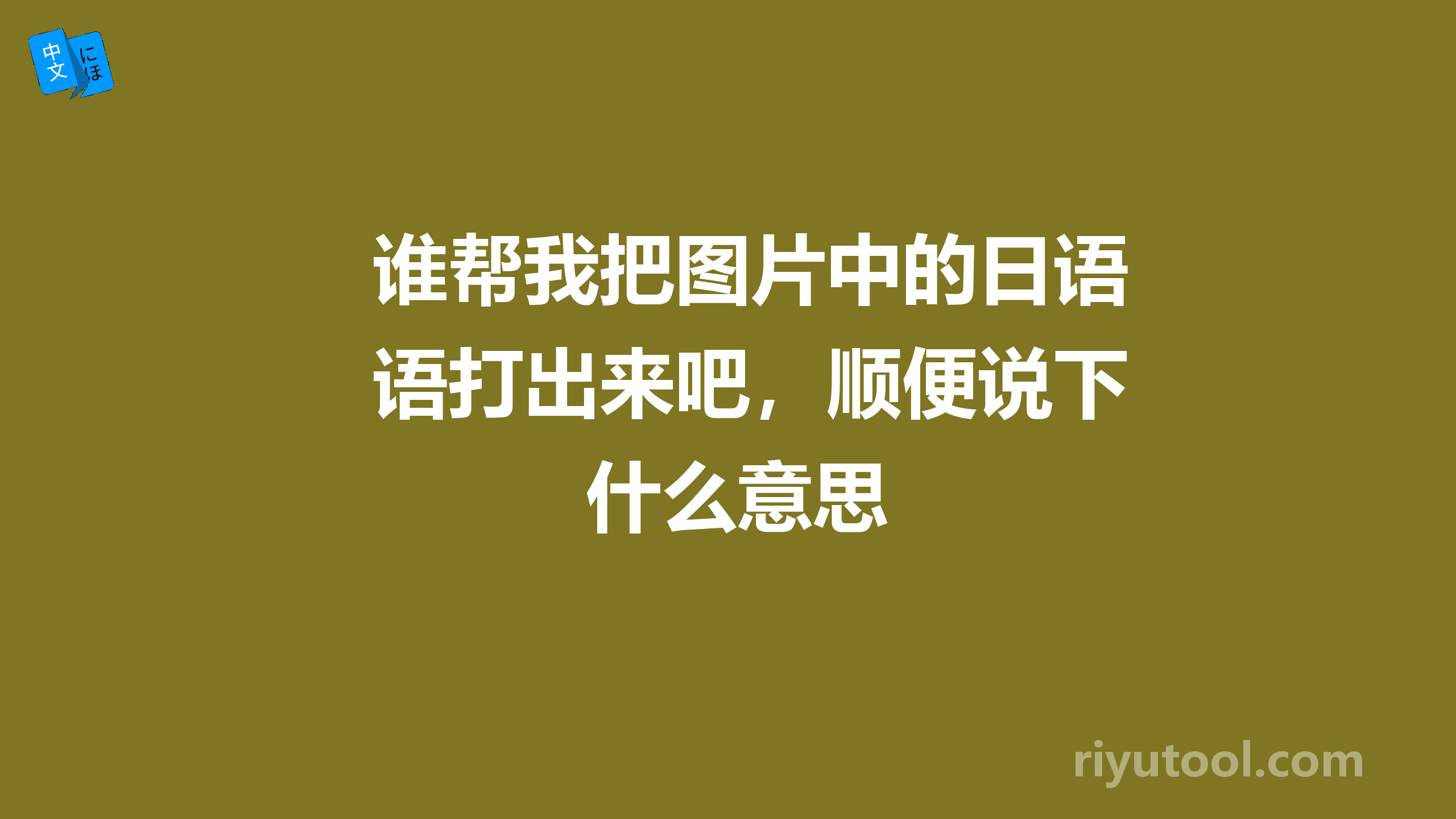 谁帮我把图片中的日语打出来吧，顺便说下什么意思