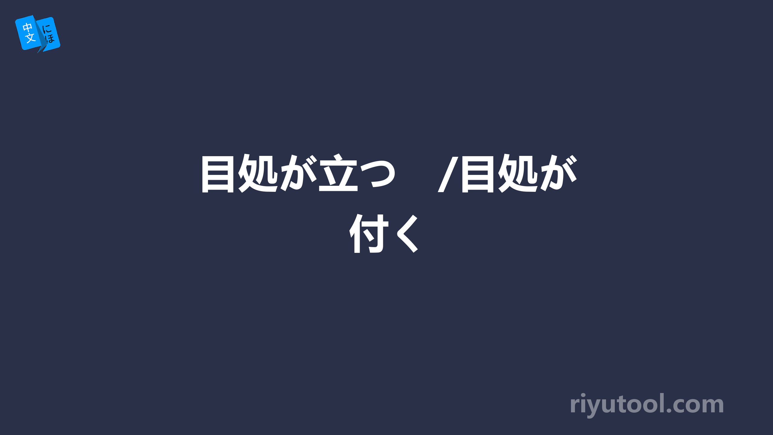 目処が立つ　/目処が付く